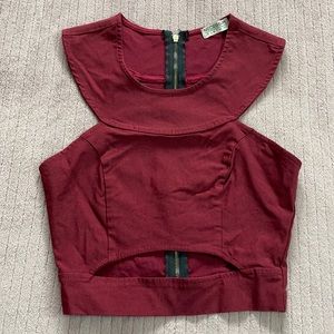Burgundy Crop Top